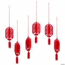 Brand new ✨ 11" Lunar New Year Red Felt Hanging Lantern Set - 6 Pc. 😉