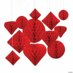 Best Sale 🔥 Hanging Paper Honeycomb Decoration Assortment - 12 Pc. 🧨