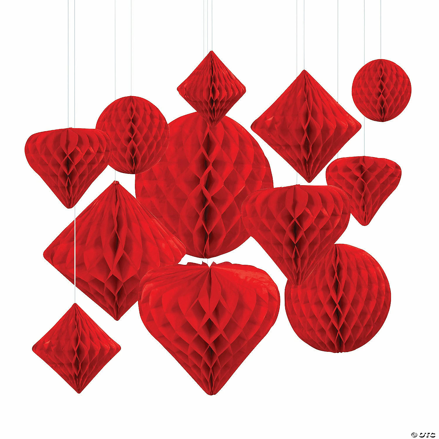 Best Sale ๐ฅ Hanging Paper Honeycomb Decoration Assortment - 12 Pc. ๐งจ