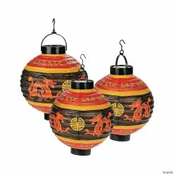 Discount 🧨 6 1/4" Light-Up Lunar New Year Chinese Lanterns - 3 Pc. 🎉