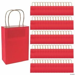 Best reviews of 😍 7" x 13 1/4" Bulk Medium Red Kraft Paper Gift Bags - 60 Pc. 🌟