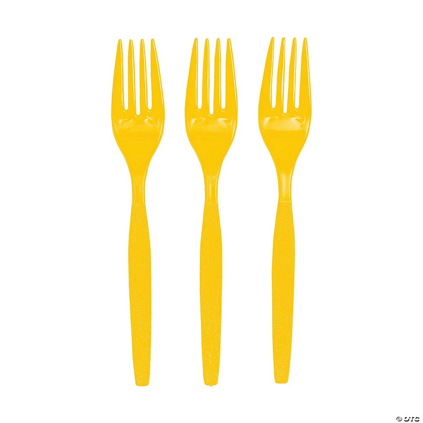 Budget ๐ฅ Bulk Solid Color Plastic Forks - 50 Ct. ๐