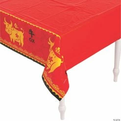 Buy ✔️ Chinese New Year Ox Plastic Tablecloth 🎉