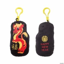 New ⭐ Chinese New Year Stuffed Dragon 🎒 Backpack Clip Keychains - 12 Pc. 🛒