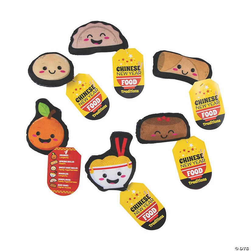 Deals ⌛ Chinese New Year Stuffed Food Characters - 12 Pc. 🔥