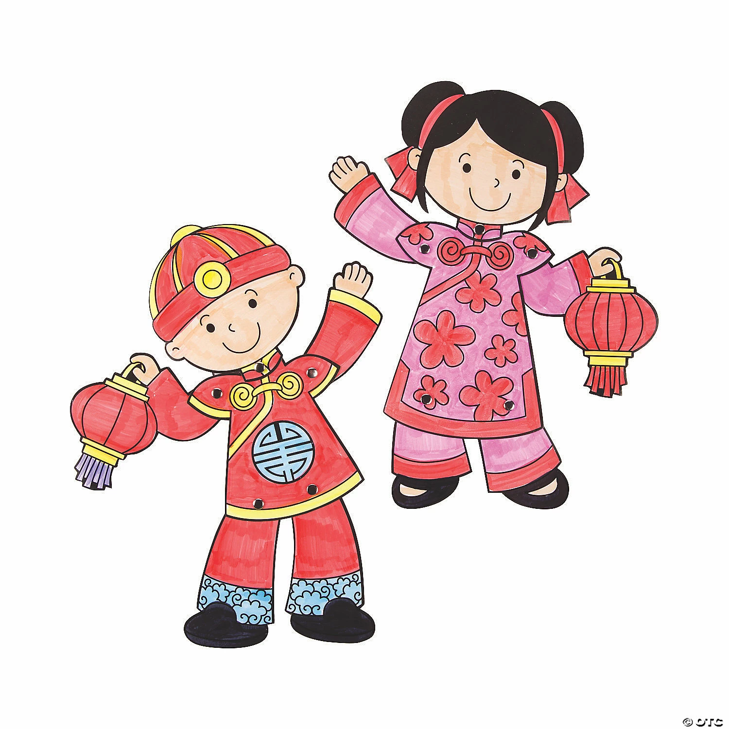 Promo ๐ Color Your Own Lunar New Year Joined Cutouts - 12 Pc. ๐ - Image 2