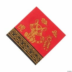 Budget 🎉 Lunar New Year of the Tiger Beverage Napkins - 16 Pc. 🎉