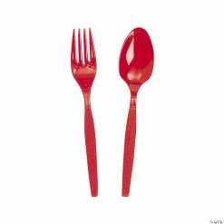 Cheapest 🛒 Fork & Spoon Plastic Cutlery Sets - 16 Ct. 👍