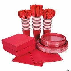 Cheap ⌛ Solid Color Tableware Kits for 48 Guests 🌟